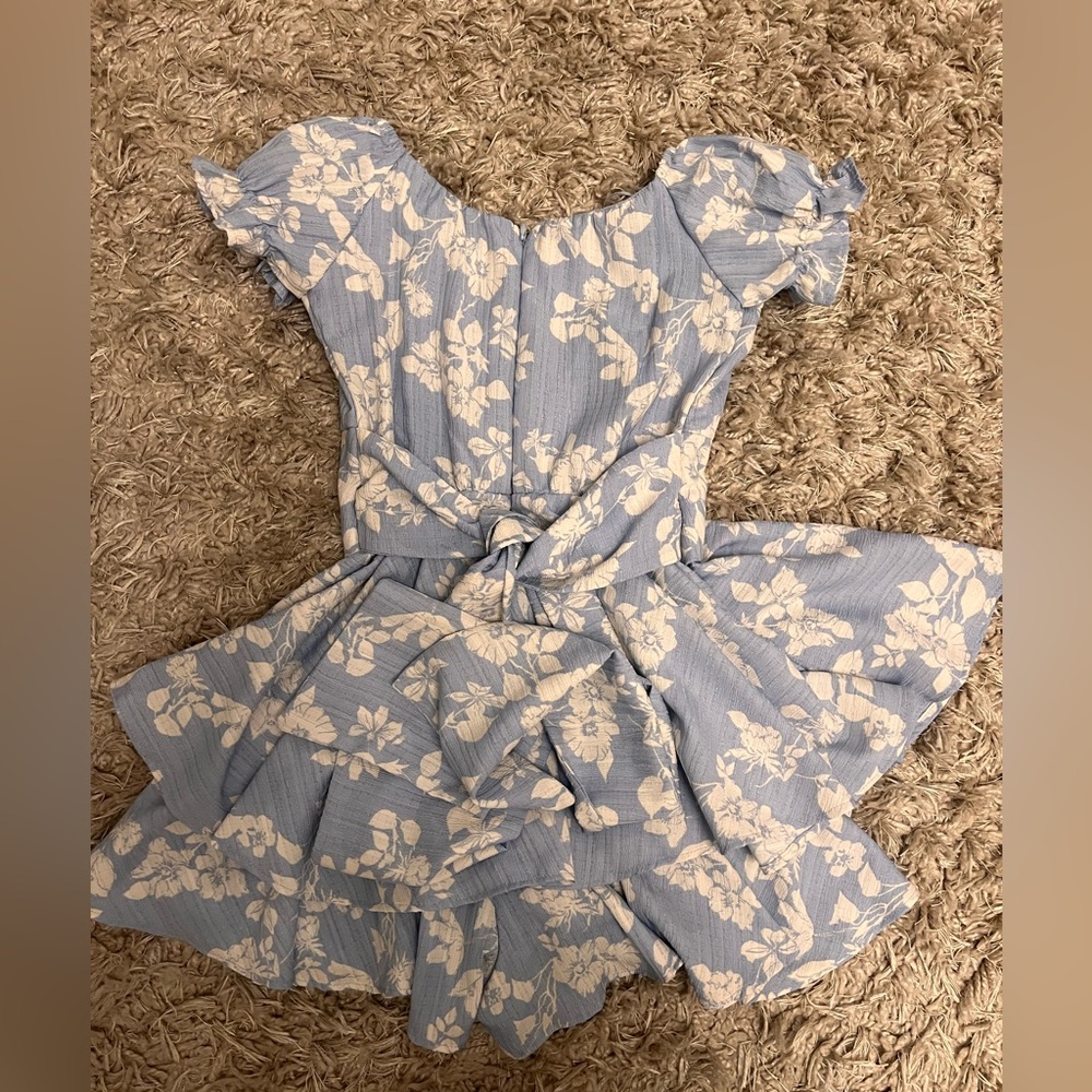 Altar'd State Blue and Cream Floral Kids Dress